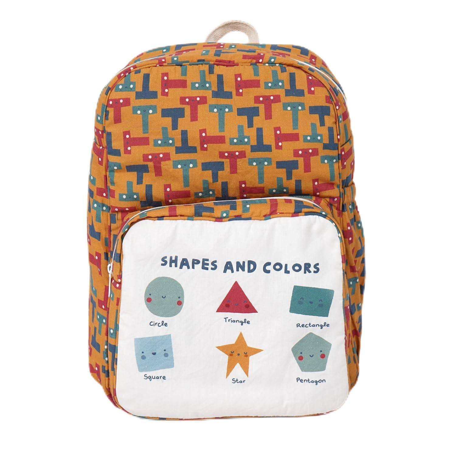 TIDY SLEEP Cute Backpack for Kids Girls Boys Toddler Backpack Preschool Nursery Travel Bag - Size (34x24) cm - Happy Shapes
