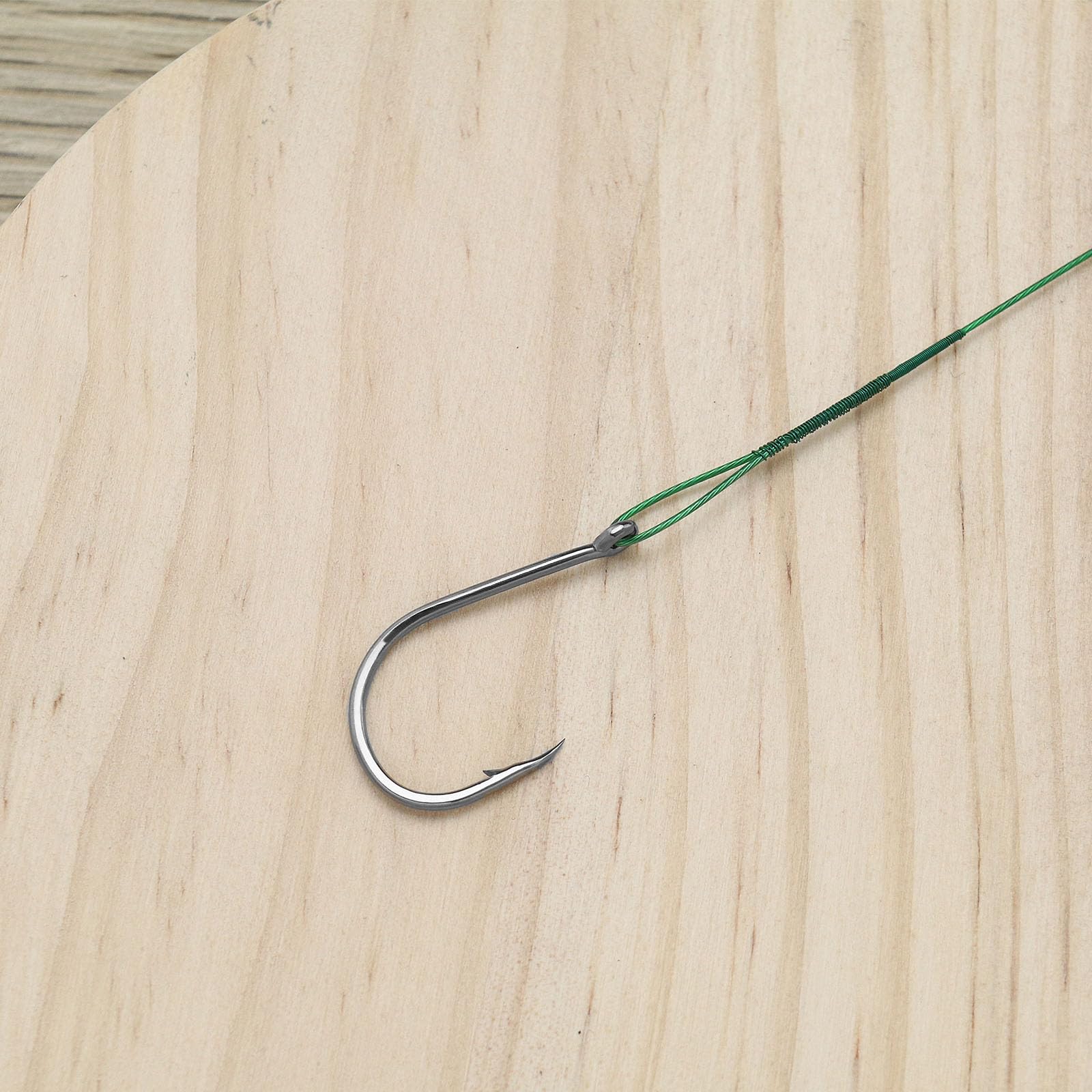 40 anzuelos de pesca con ganchos de púas de 200 mm de longitud de acero al carbono, ganchos de gusano para agua dulce y salada, rastreo de peces, señuelos de pesca, aparejos líderes