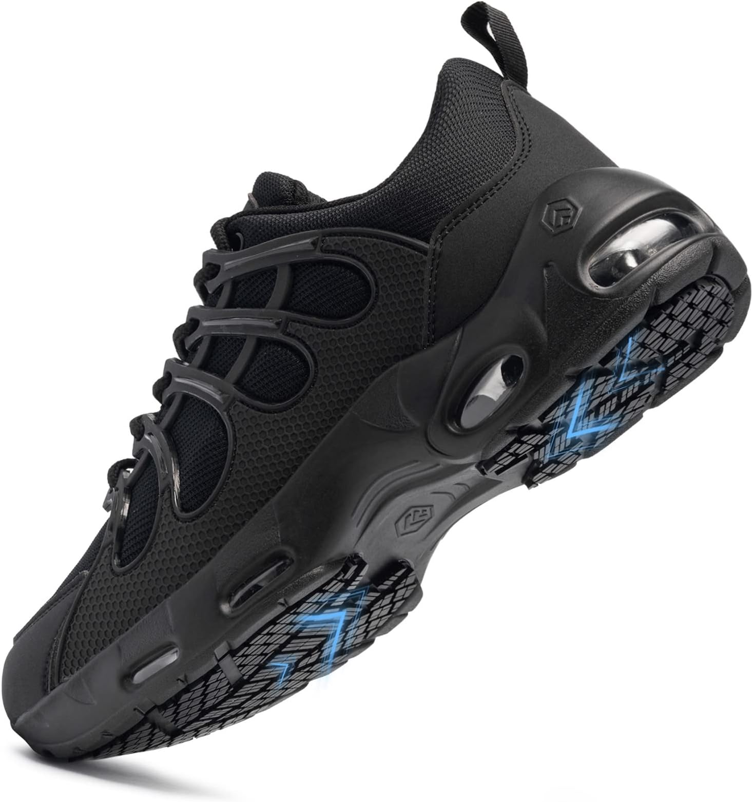 LARNMERN Non Slip Work Shoes for Men Air Cushion Sneakers Zapatos Restaurante Trabajo Casual Walking Chef Kitchen Wide Width