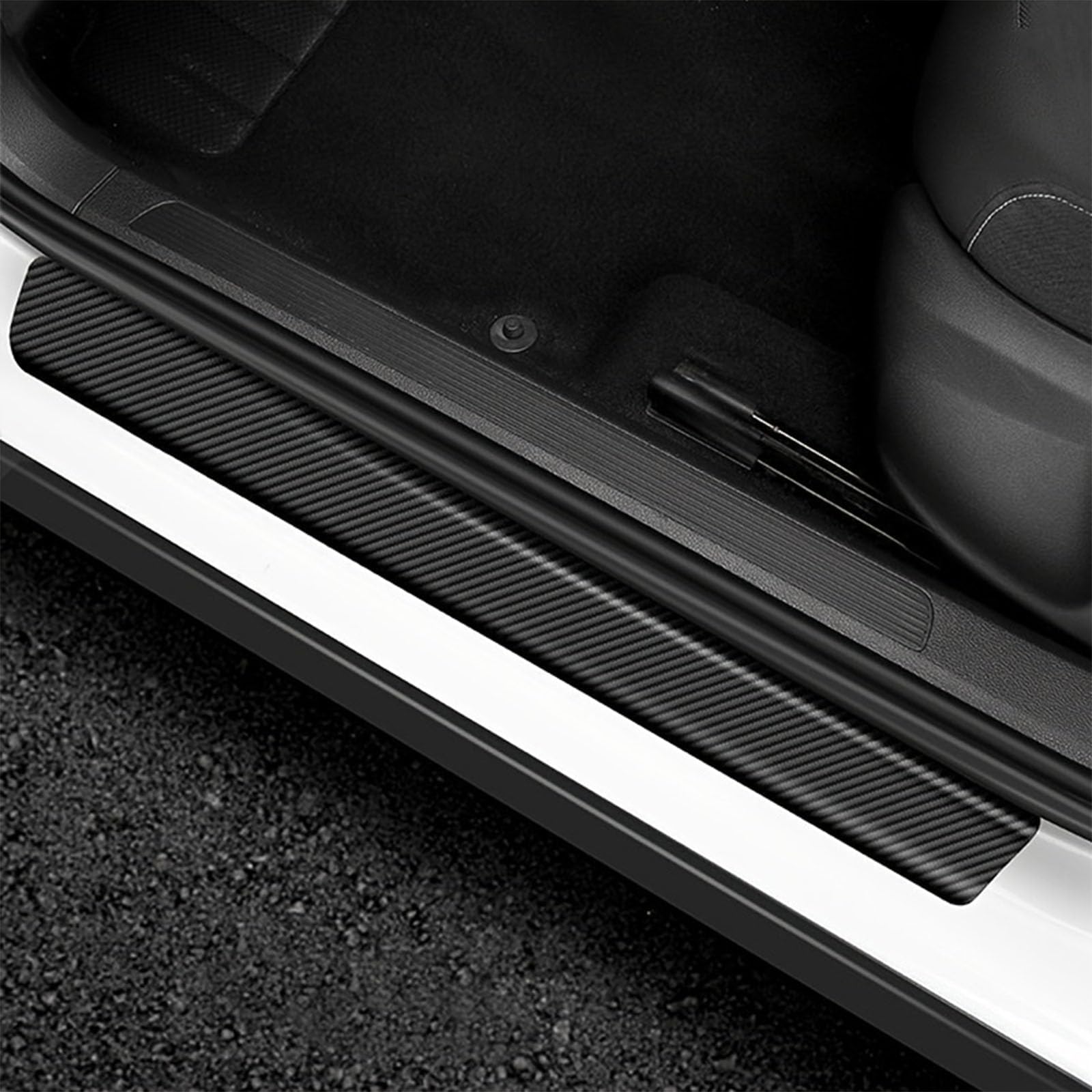 Tryagat 4 Pcs Door Sill Protectors for BYD Dolphin Surf 2025 2026, Waterproof Scratch Resistant Guard Threshold Trim Styling Interior Accessories