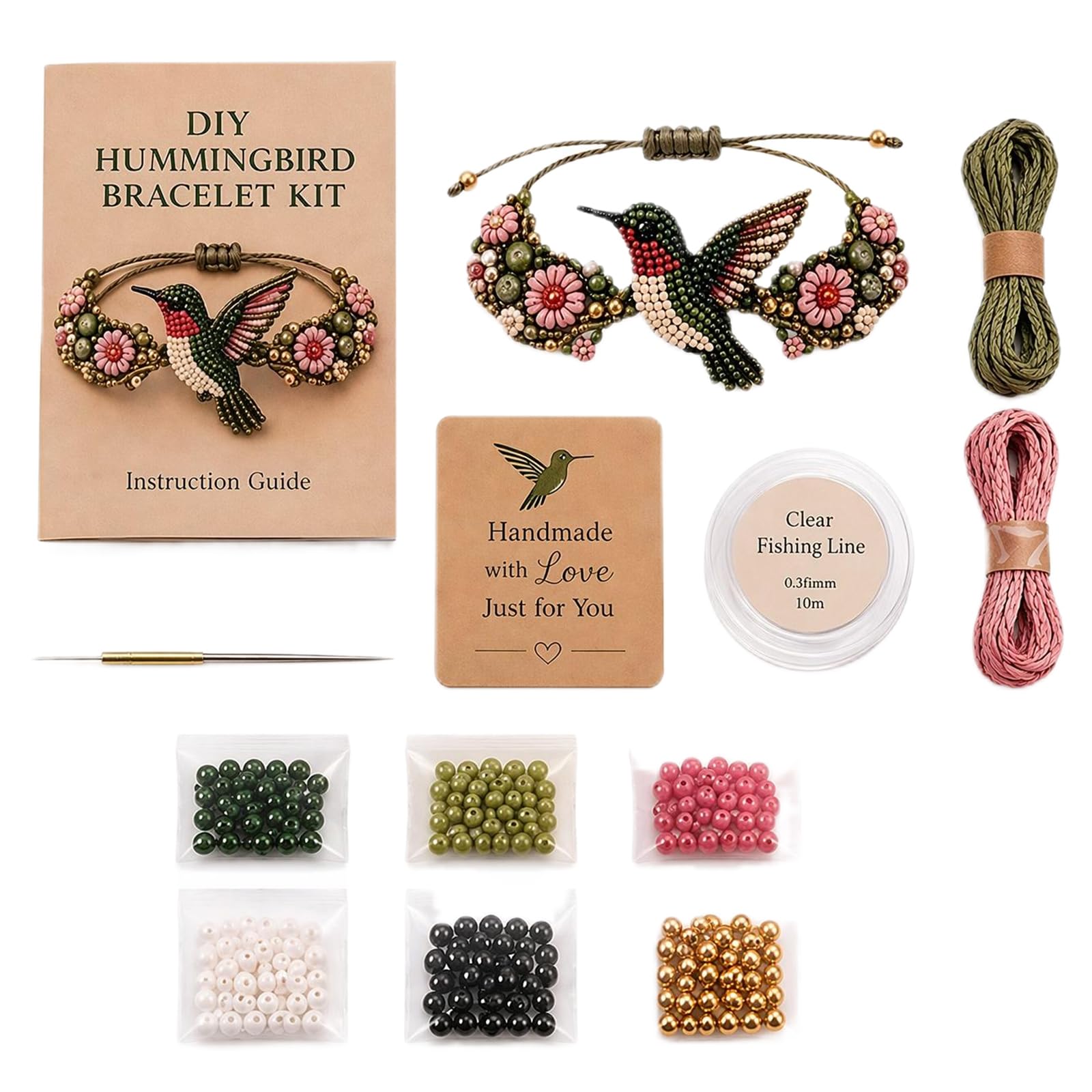 DIY Beaded Bracelet Making Kit, Cute Animals Beadwork Kits with Instructions, Adjustable Handmade Bead Weaving Jewelry Making Set for Adults Beginners Animals DIY Craft Lovers