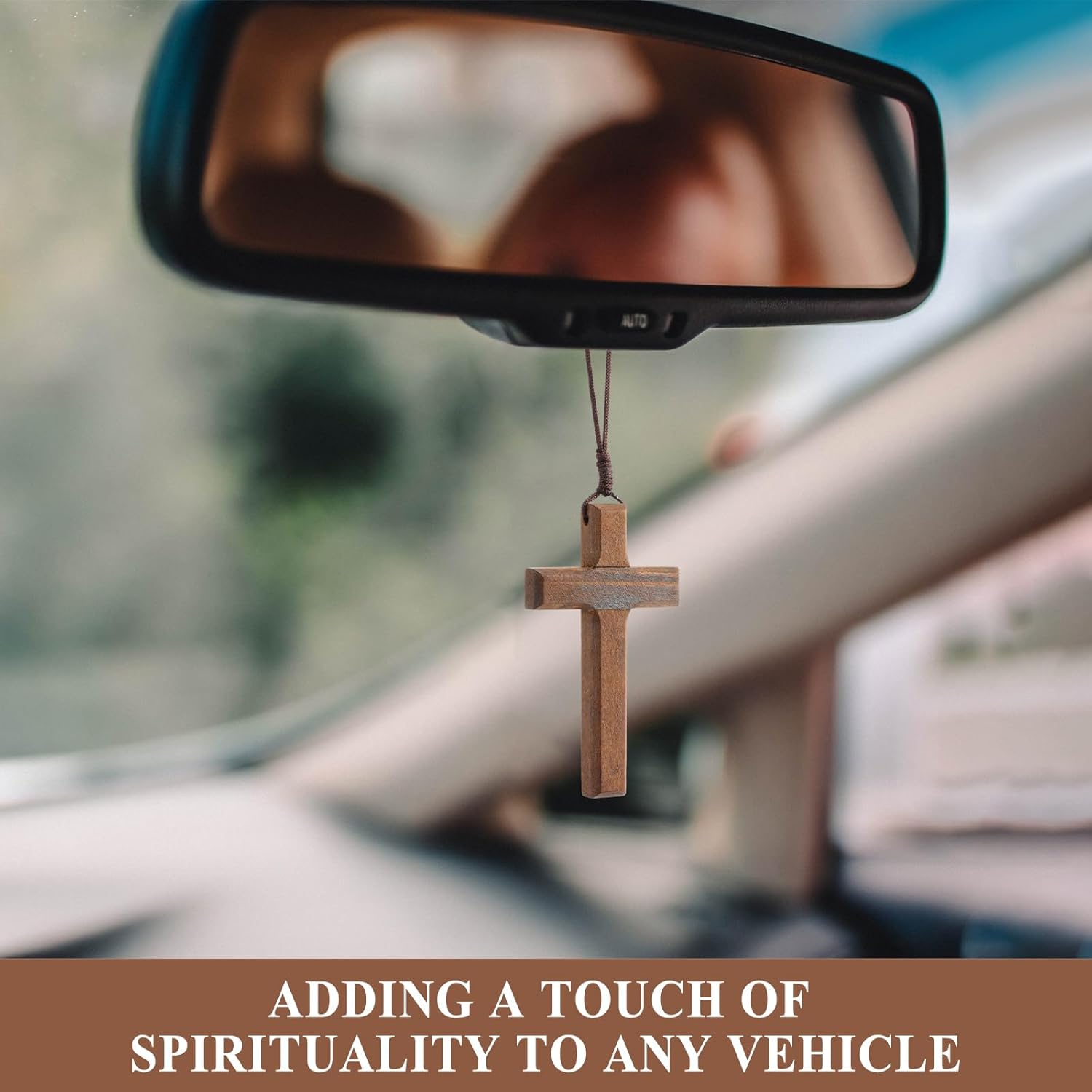 Wood Cross Necklace Bulk for Men and Women, Wooden Jesus Cross Necklace Gift, Car Mirror Hanging Pendant,Christian Gift(3.35 x 1.97 Inch) - Image 6