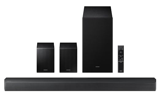 Samsung 490 W 5.1 ch Soundbar with Center Speaker Dolby Audio DTS Virtual:X Q-Symphony Wireless Rear Speaker HDMI ARC Bluetooth USB Music Playback Wireless Subwoofer (HW-B67EF/XL, Black)