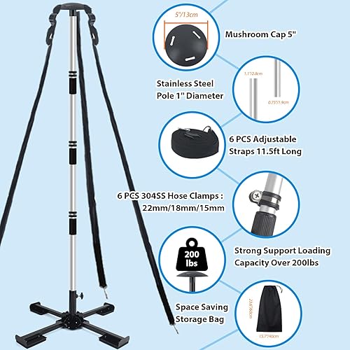 Miniatura 4 de Paquete de 2 postes de soporte para cubierta de barco, postes de aluminio ajustables de 16 a 58 pulgadas, sistema de soporte telescópico de cubierta