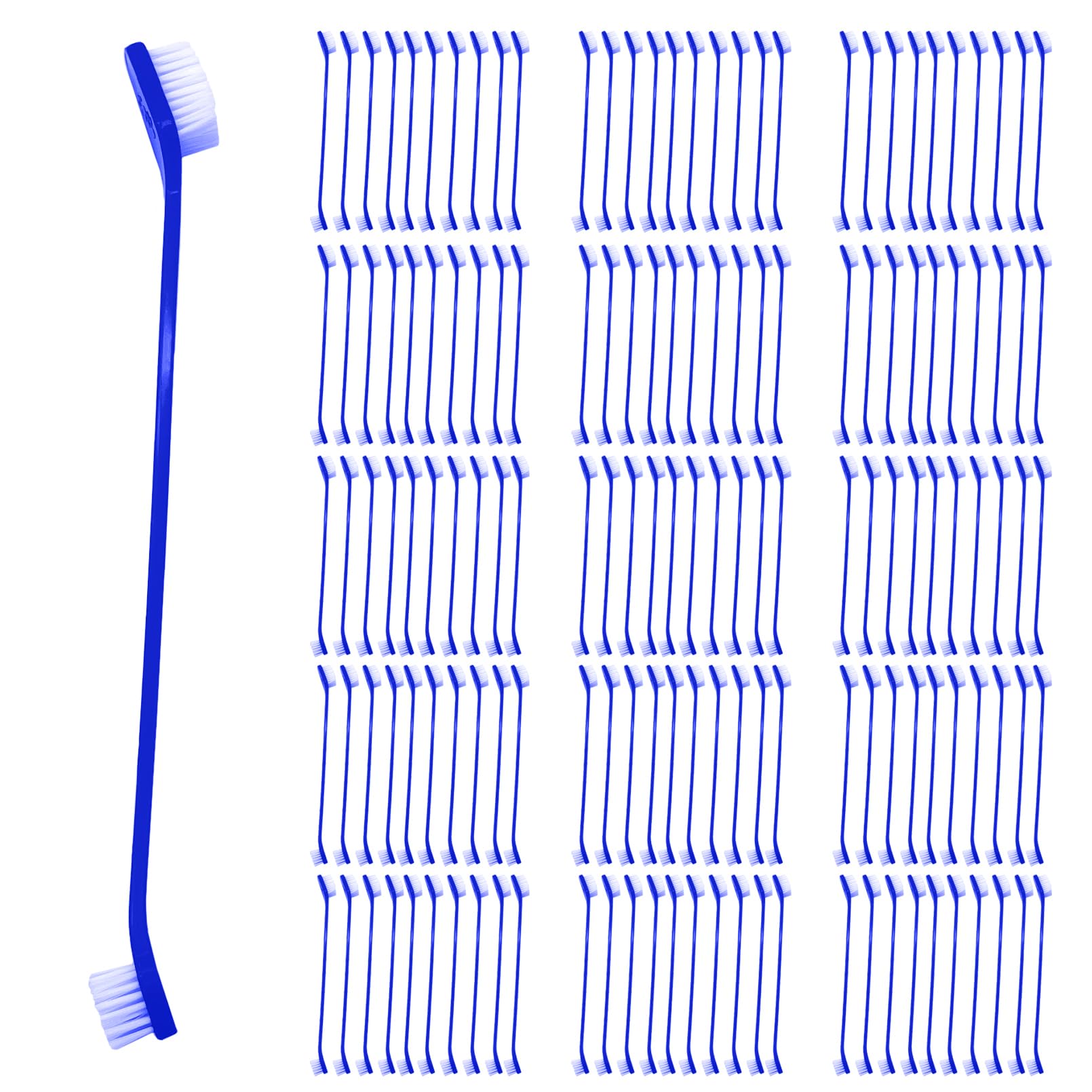 Apatal 150Pcs Dog Toothbrush Dual Headed Puppy Tooth Brushing Kit Long Handle Soft Grooming Pet Dental Brushes Convenient Double Sided for Pets Puppy Teeth Brush Cleaning Oral Care Supplies-Blue