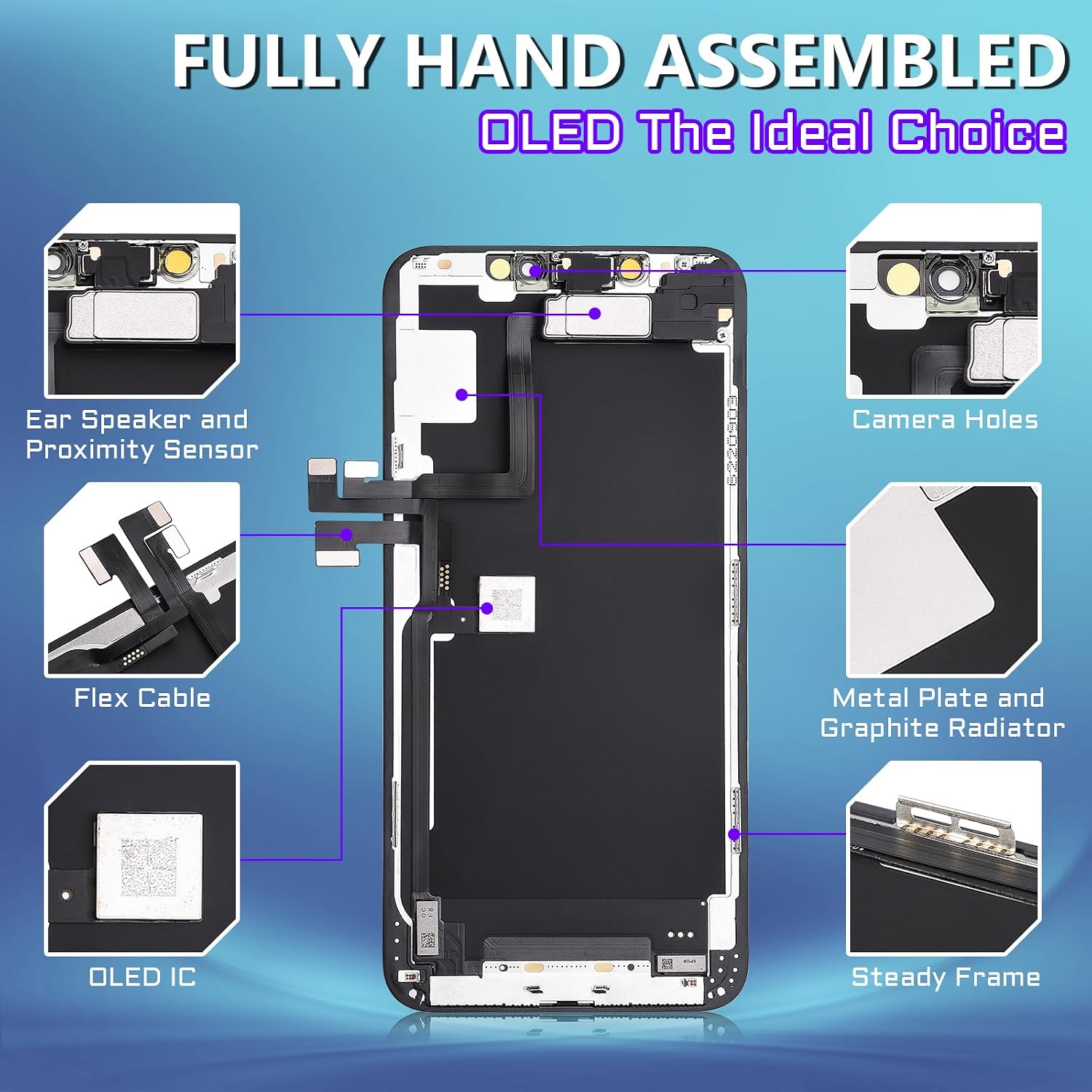 [OLED] for iPhone 11 Pro Max Screen Replacement with Front Speaker | OLED 3D Touch Display Digitizer 6.5" Full Assembly Proximity Sensor Repair Fix Tools Kit 11promax Glass A2218 A2220 A2161