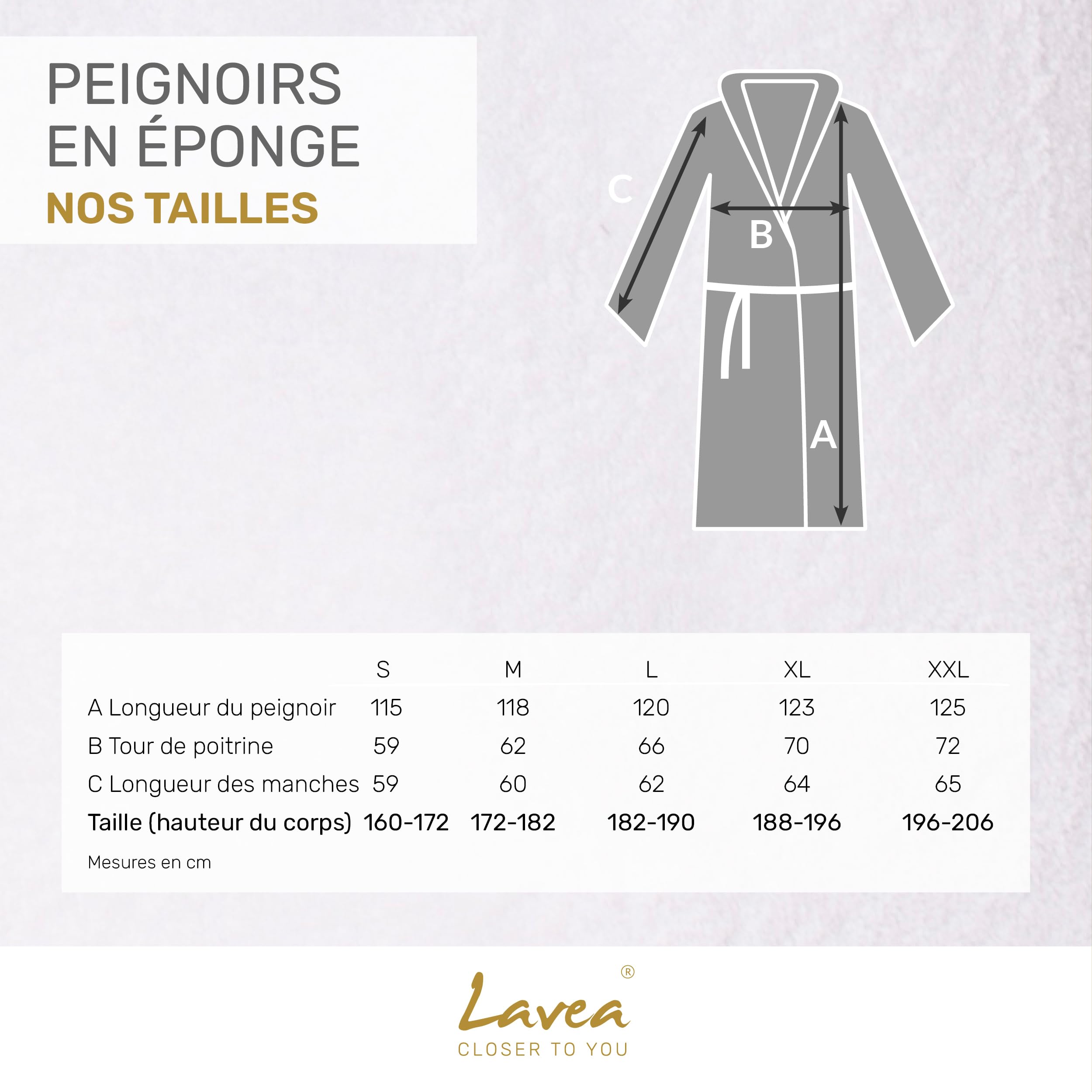 Lavea® Ensemble Sauna Peignoir pour Hommes et Femmes avec Grande Serviette de Douche 80x200 cm – Serviettes en 100% Coton, Douces et Absorbantes, avec Capuche et Ceinture, Oeko-TEX® – Blanc