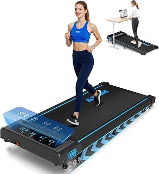 Walking Pad 1-10 km/h Treadmill for Home with 9% Incline 2.5HP Walking Machine with LED Display Remote Control 12 Programmes Double Shock Absorption Maximum Load 150 kg