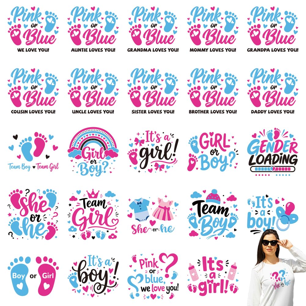 Transfert textile thermocollant arricraft | 25 stickers rose et bleu pour tissus