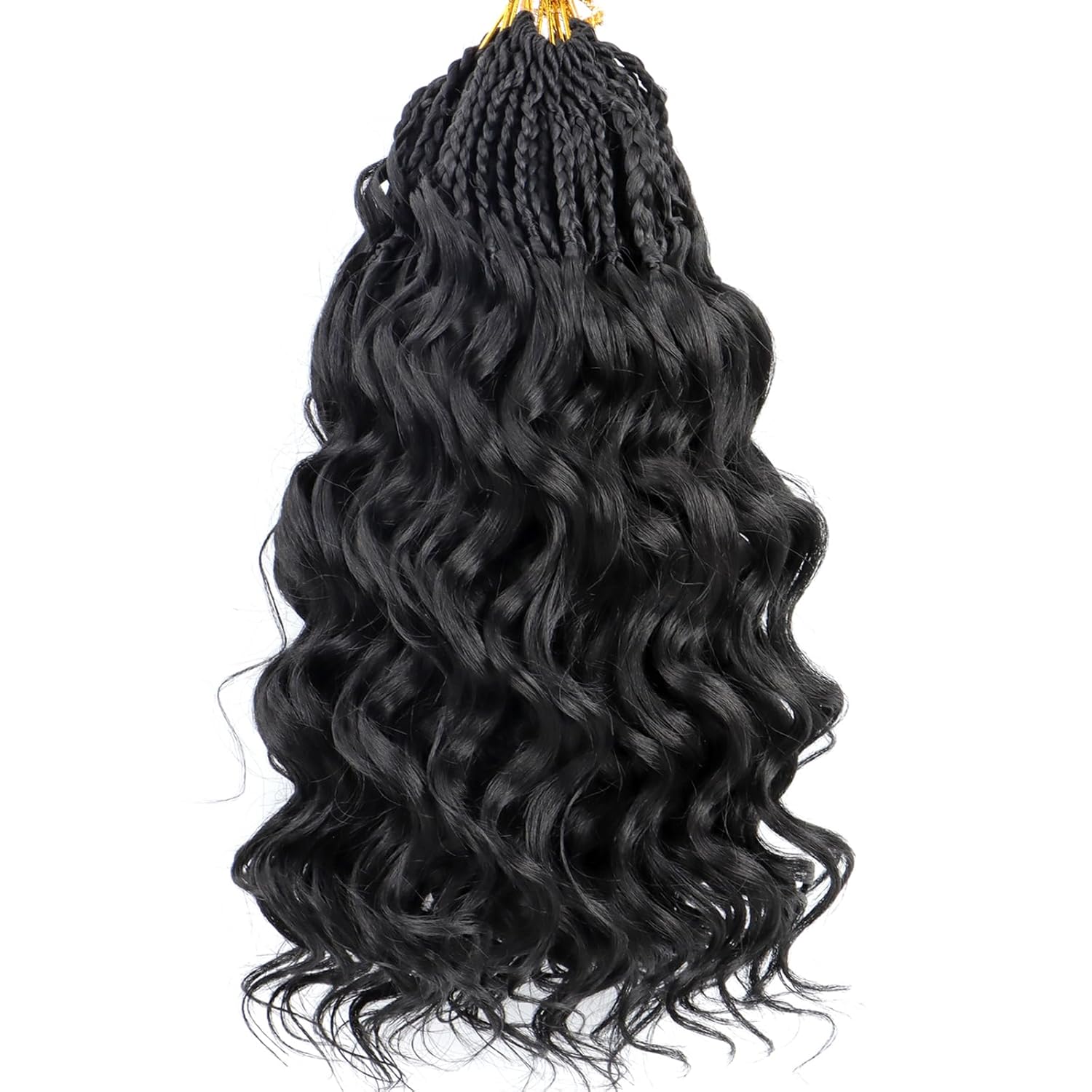 Pre-Looped Ocean Wave Crochet Hair 10inch #4 8 Packs Pre-Twisted French Curl Boho Braids Short Goddess Box Braids Curly Synthetic Braiding Hair Extensions for Women