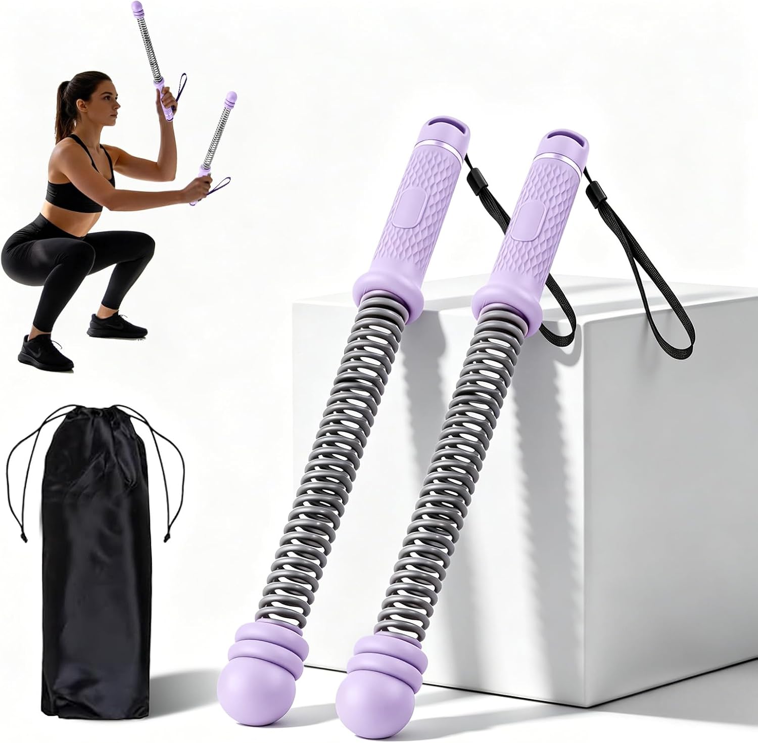Ropeless Battle Ropes, Weighted Ropeless Battle Ropes for Home, Workout Exercise Rope for Strength Building, Fitness Equipment for HIIT & Low-Impact Aerobic Training