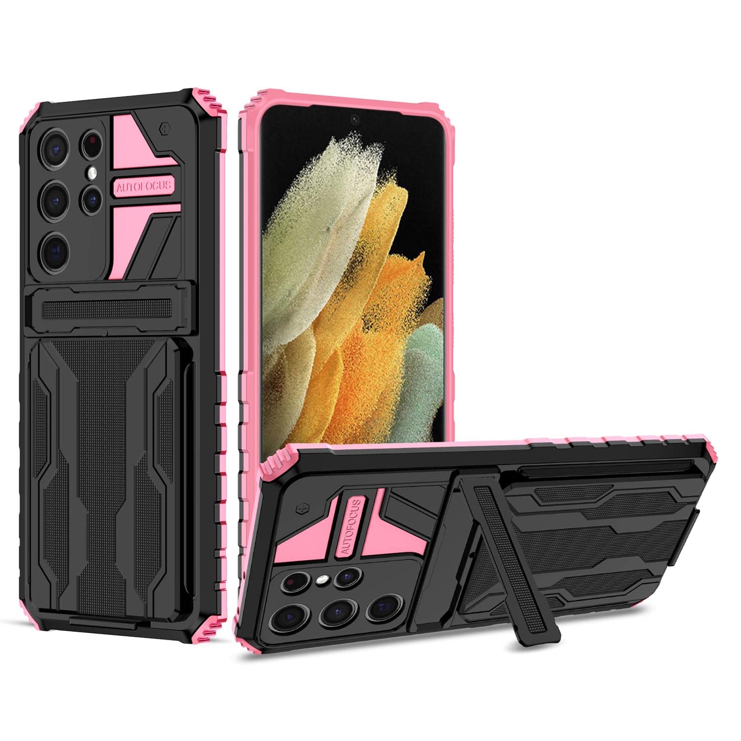 Amazon.co.jp: Galaxy S21 Ultra 5G 用 ケース カード 収納 3枚 耐衝撃 