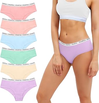 Uizuooy Women's Underwear Women Briefs Cotton Women's Knickers Ladies Cotton Knickers for Women Multipack Briefs Soft Breathable Stretchy Waisted Underpants 6 Pack