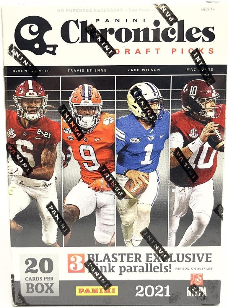 2021 Panini Chronicles Draft Picks Football 4-Pack Blaster Box (20 NFL Trading Rookie Cards)