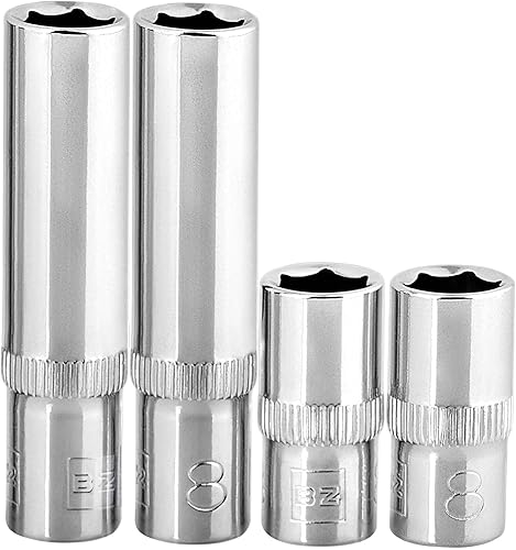 Car Guy Tools - Juego de llaves de vaso de 0.315in, 4 unidades (14 pulgadas, 6 unidades, tipo múltiple)