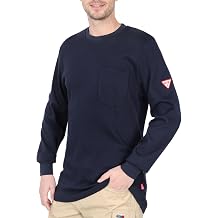 TICOMELA FR Shirts for Men Flame Resistant Shirt NFPA2112/CAT2 7oz Fire Retardant Mens Long Sleeve Henley Shirts