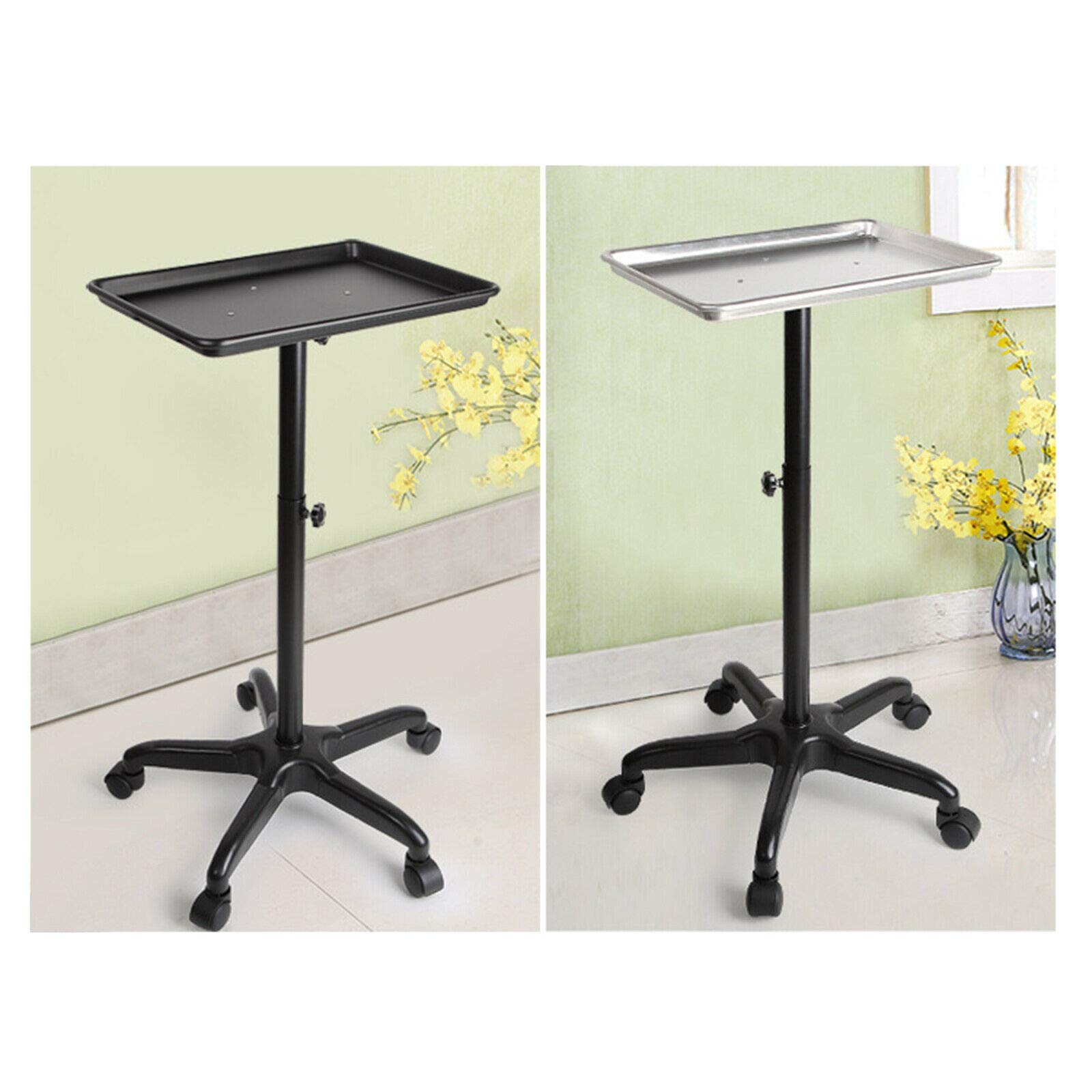Salon trolley Friseurwagen, Höhenverstellbar Friseur Arbeitswagen, Friseurwagen Arbeitswagen Regal Tray Rollwagen für Friseur Kosmetikerin Beauty Salon Schwarz