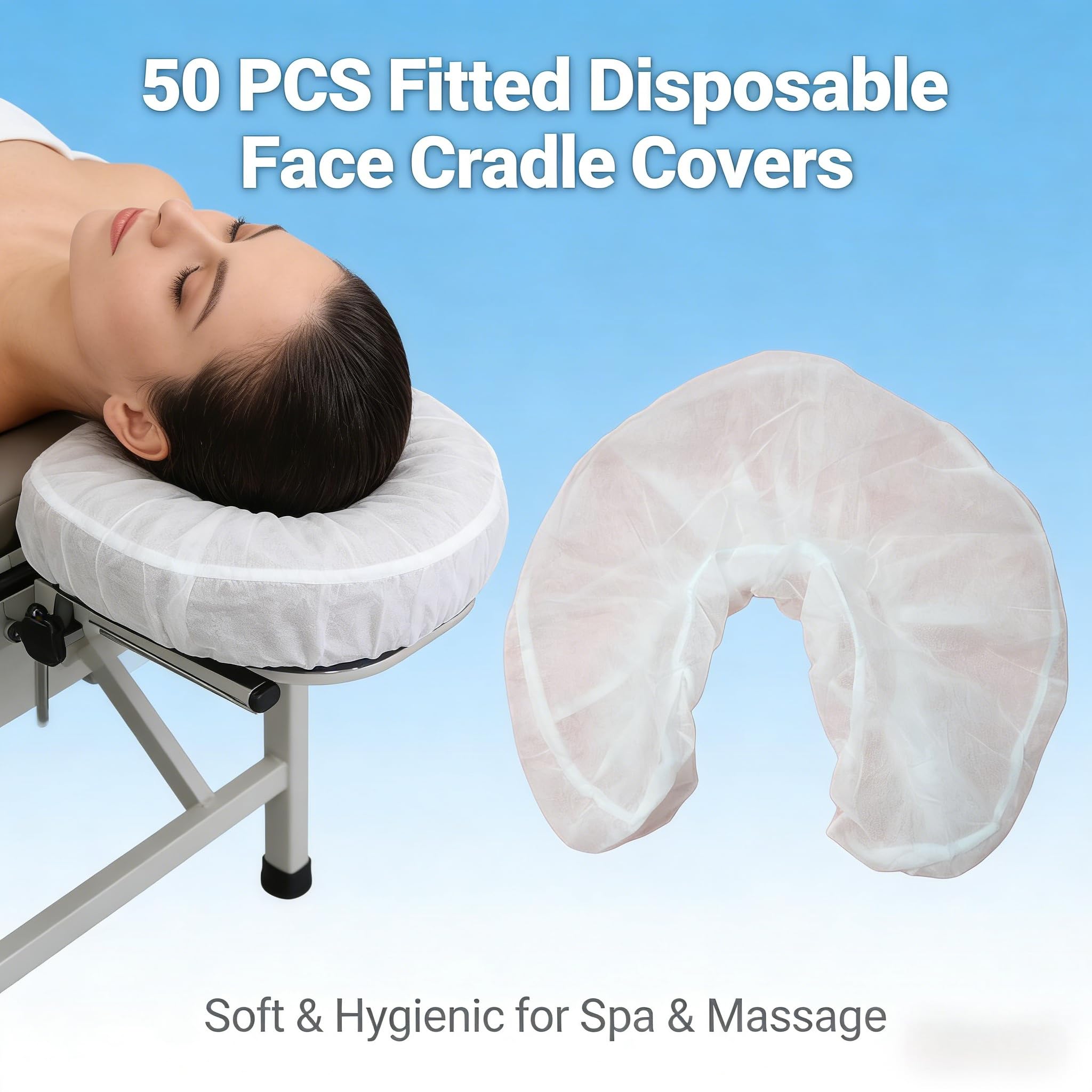 Lot de 50 housses hygiéniques jetables pour tables de massage, housses de coussin anti-adhésives non tissées pour chaises de massage, salon de beauté, salon de tatouage, taille 36 x 33 cm