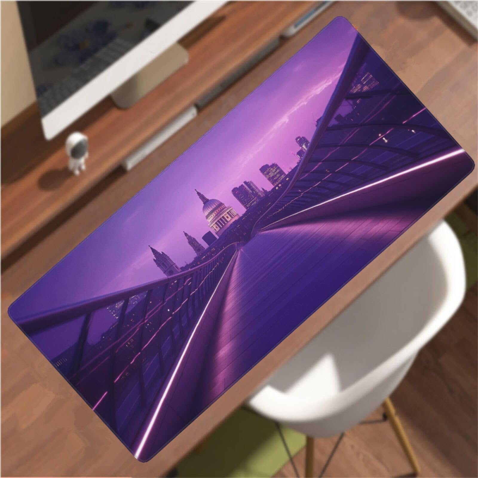 Fioletowa duża krajobrazowa podkładka pod mysz XXL 1000 x 500 x 4 mm, akcesoria dla graczy, podstawa antypoślizgowa i gładka powierzchnia, poprawia szybkość i precyzję dla gracza-GZ1454