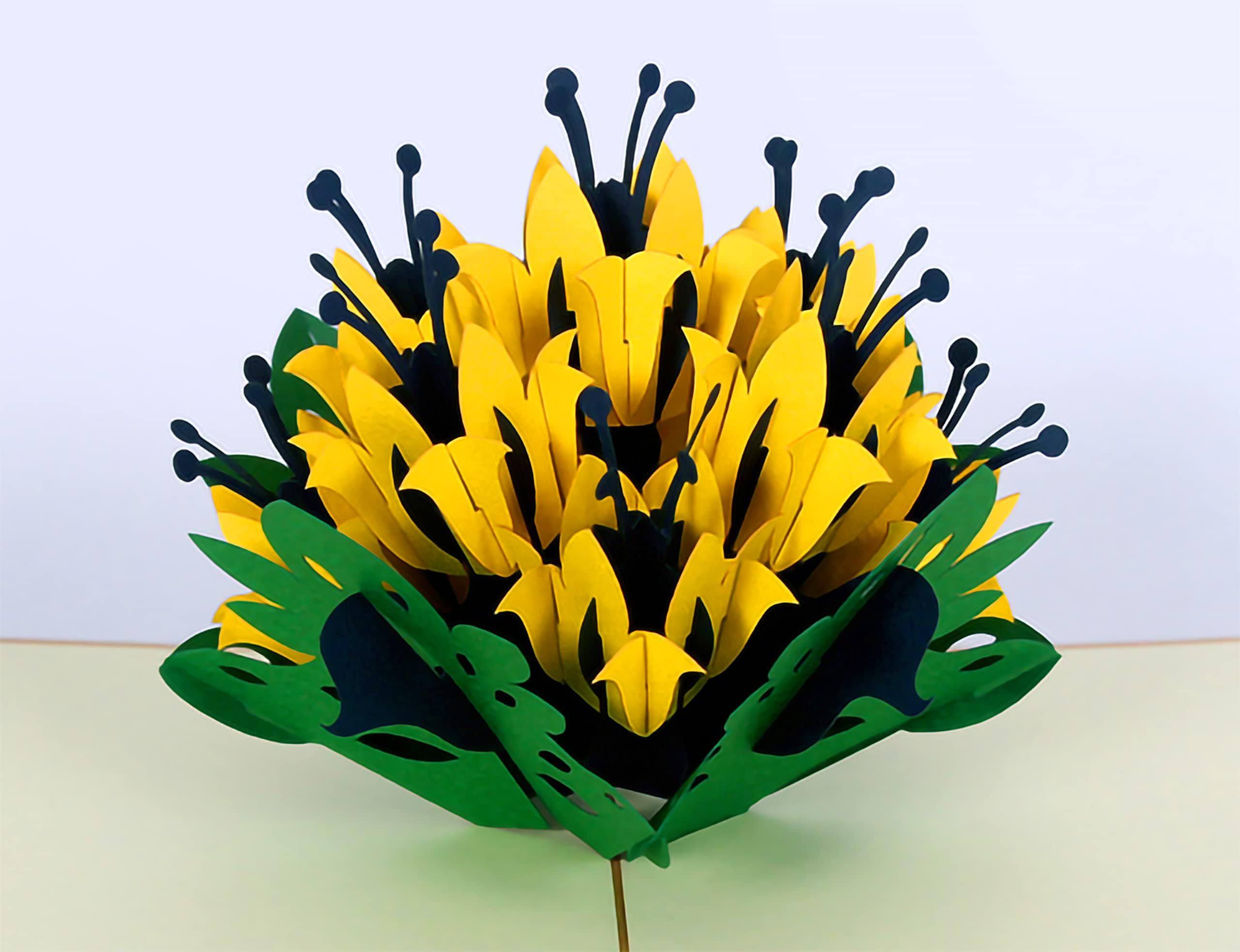 Cutpopup Birthday Card Pop Up, Mother's Day, 3D Greeting, Thank You Card (Yellow Captivating Flowers)