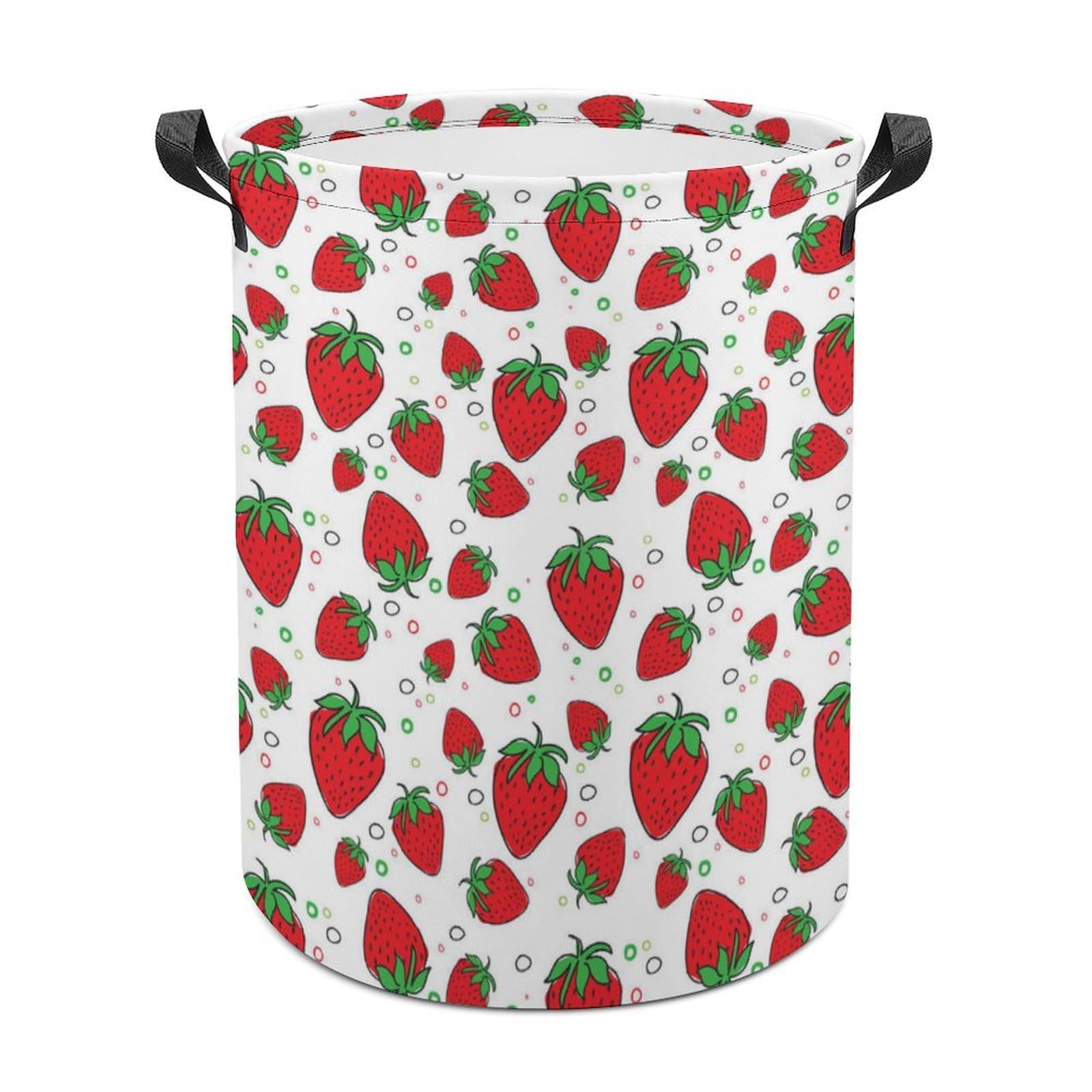 MHYRAC Laundry Hamper, Strawberry Laundry Basket, Washing Basket with Handle
