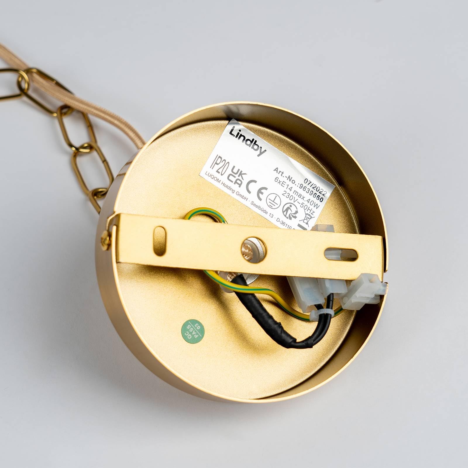 Lindby Kronleuchter Elanova (Retro, Vintage Antik) in Gold/Messing aus Metall (6 flammig E14) - Pendelleuchte Hängelampe Lüster Lampe Deckenleuchte Deckenlampe Wohnzimmerleuchte