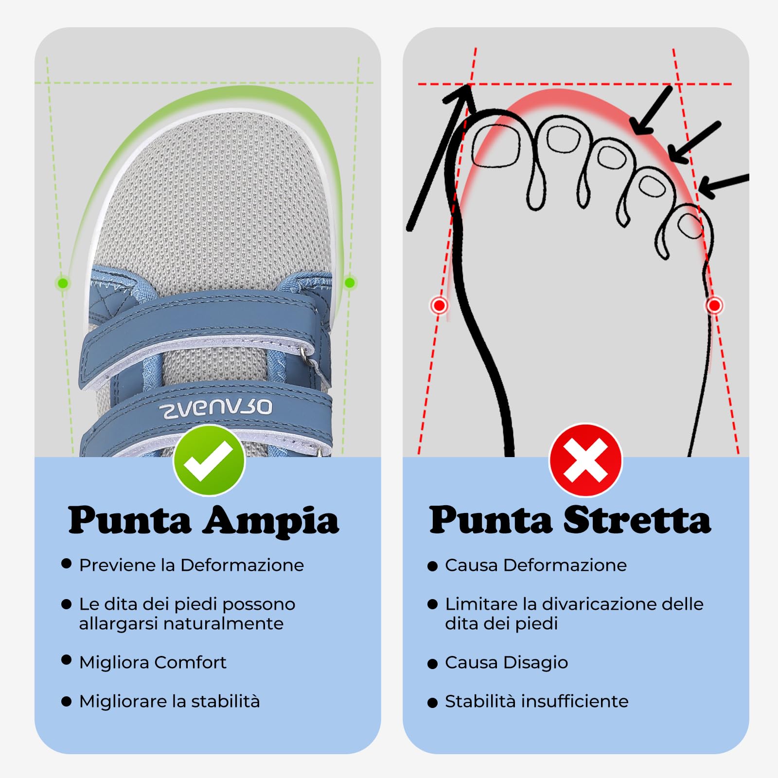 SAGUARO Scarpe Barefoot Bambini Minimaliste Punta Ampia Gr 25-35