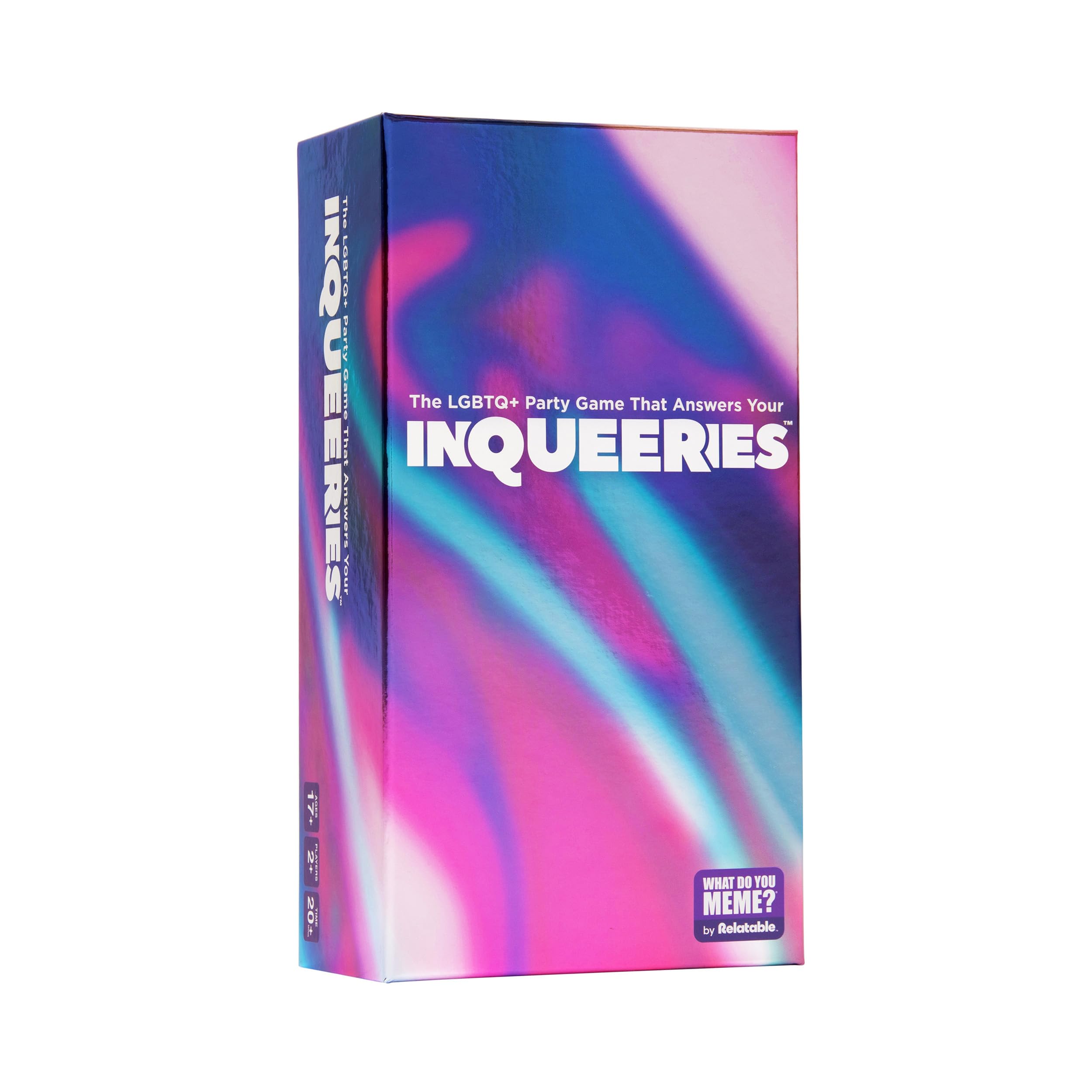 InQueeries By Relatable, Adult Games For Game Night, LGBTQ Games And Card Games For Pride Social Gatherings, Appropriate For Ages 17+, Includes 450 Cards, Holographic Crown, And Instructions