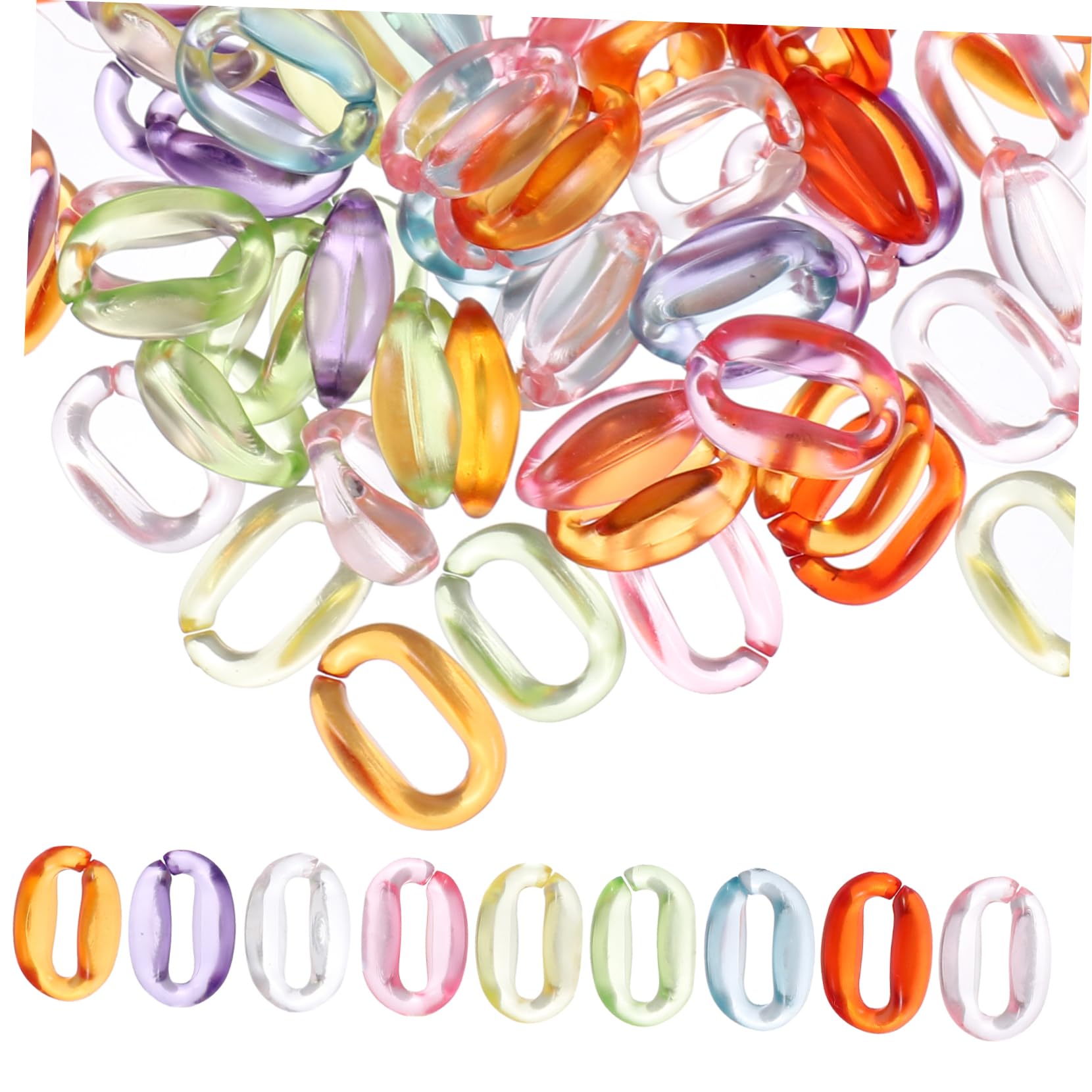 Anneaux de liaison ouverts en acrylique transparent 5x10 mm pour la création de bijoux DIY