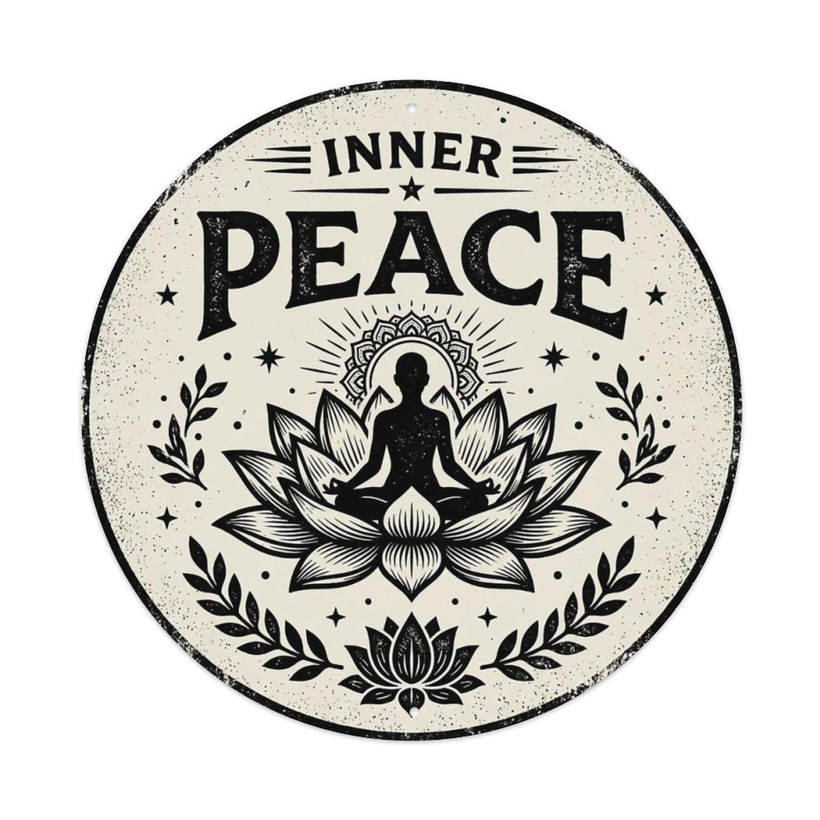 Zen Flower Meditation Den Spiritual Metal Tin Sign