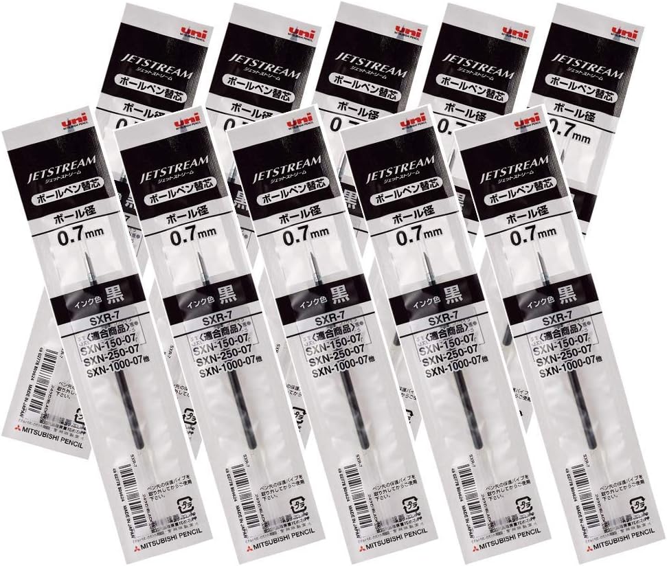 Uni-ball Jetstream Fine Point Roller Ball Pens Refills for Standard Pen Type -0.7mm-black Ink-value Set of 10