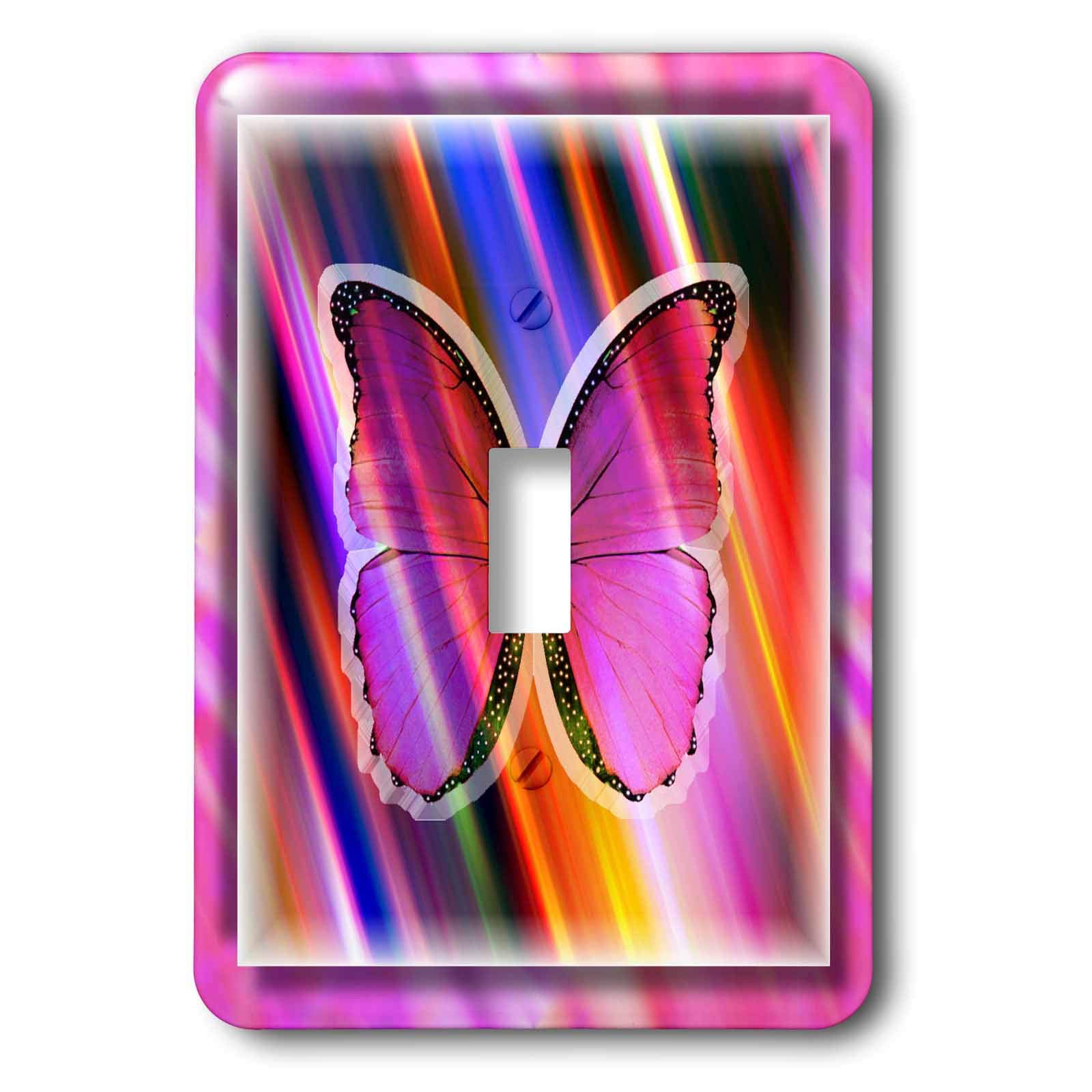Interrupteur à baïonnette avec motif papillon arc-en-ciel haute définition