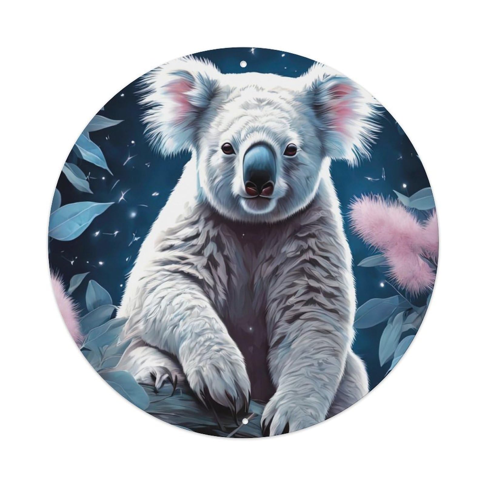 Wildlife Artwork Koala Among Leaves Metal Tin Sign