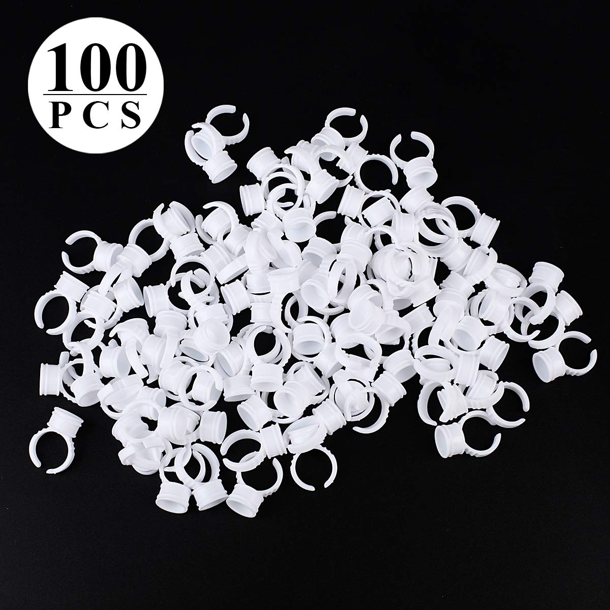 Eyelash Extension Supplies 3x100 Packs-100 Pairs Under Eye Gel Pads, Eye Gel Patches& 100 Eyelash Mascara Brushes Wands Applicator Makeup Brush & 100 Glue Ring Holder& 1 Cosmetic Bag : Beauty & Personal Care