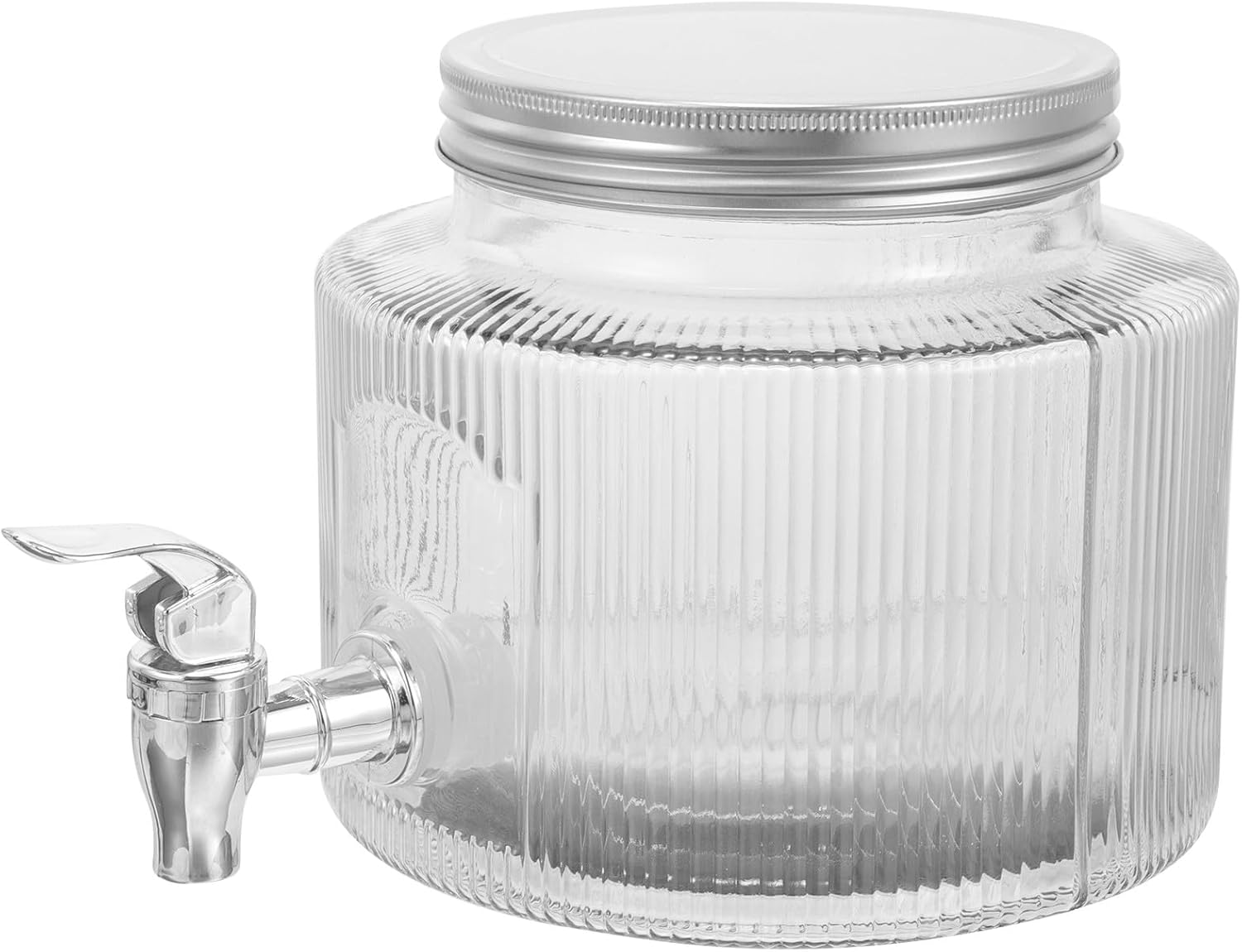 Glass Water Dispenser with Spigot 2.8l Glass Beverage Jar Leakproof Tap for Iced Tea and Fruit Drinks Home Kitchen Use