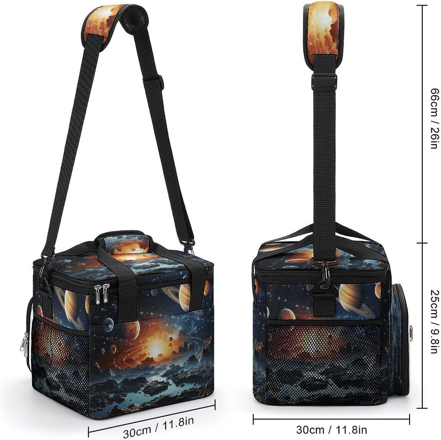 Planets Stars and Milky Way Galaxy Cooler Bags Portable Soft Cooler Bag Lightweight Ice Chest Insulated Lunch Bags Camping Cooler Bag Cooler Lunch Tote Coolers for Picnic Travel Beach
