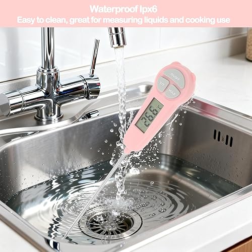 Miniatura 2 de Termómetro digital de carne de lectura instantánea, termómetro de alimentos para horno de cocina, parrilla, barbacoa, ahumador, sonda impermeable