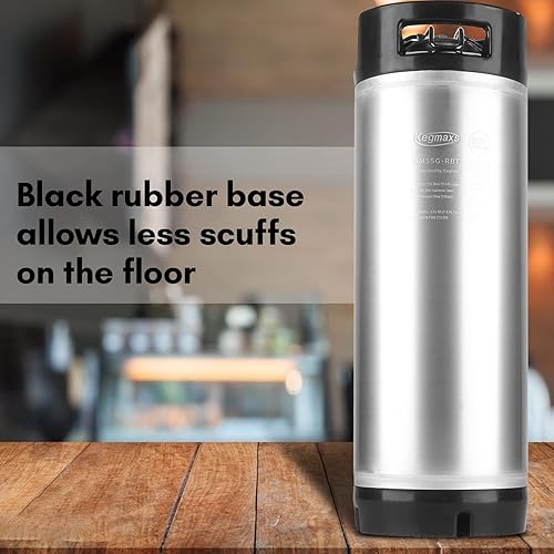 Miniatura 6 de TMCRAFT Barril de acero inoxidable con cerradura de bola de 5 galones, con mango de goma doble para cerveza casera, paquete de 2