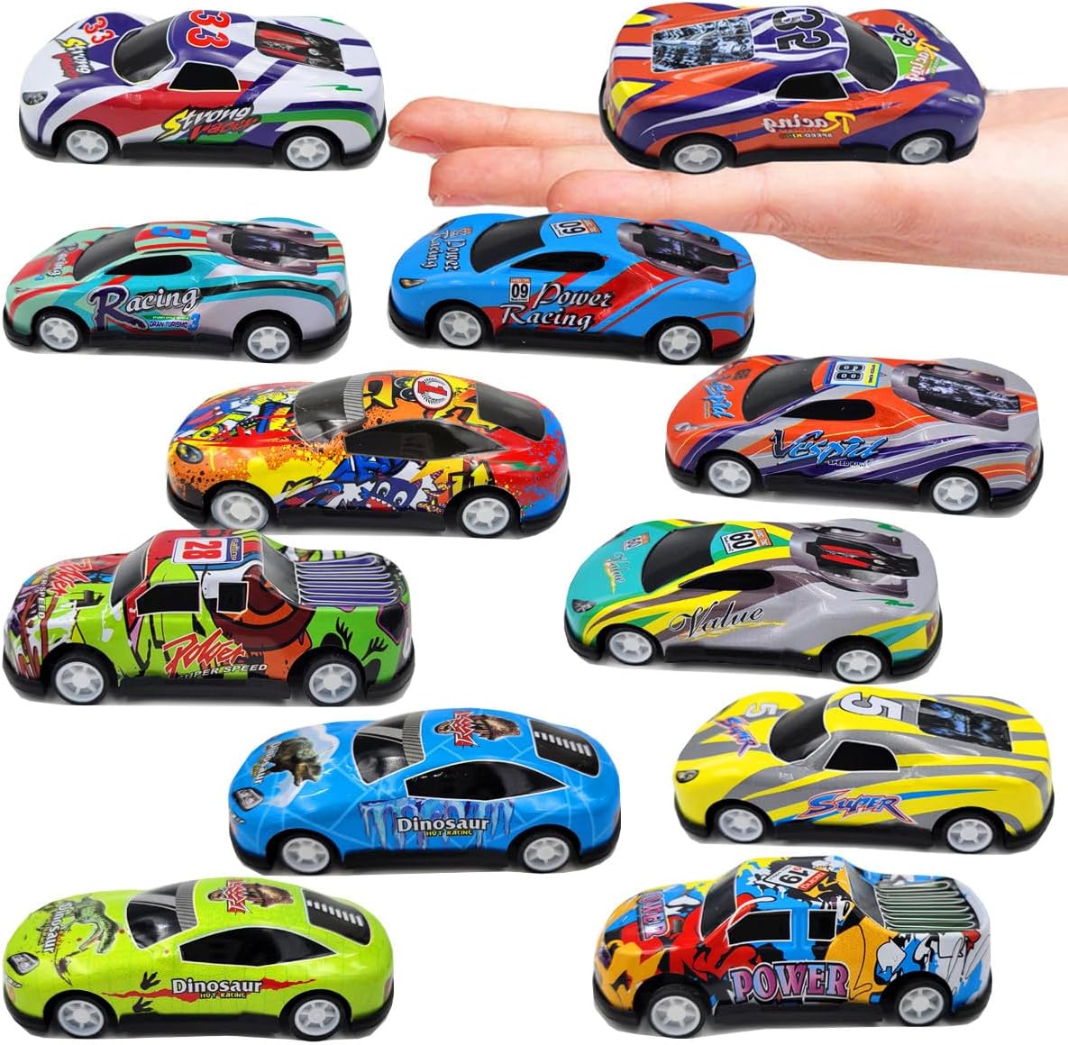 SeeuFun 12 Pack Race Cars 164 Scale Pull Back Racing Cars
