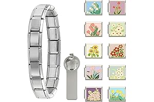 Designer Italian Charm Bracelet Kits - Silver Blue