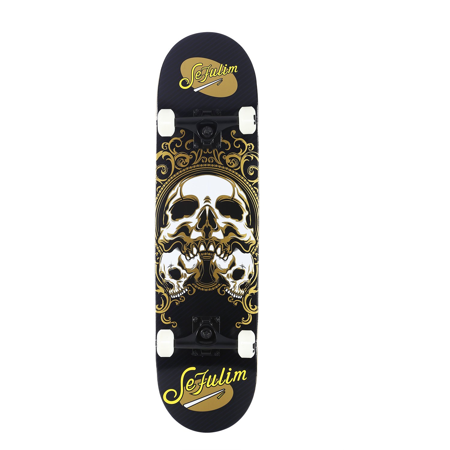 31 x 8 Pollici Skateboard Completo 7 Strati Acero Canadese Double Kick Deck concavo Skateboard per Ragazzi Ragazze Adolescenti Adulti Principianti