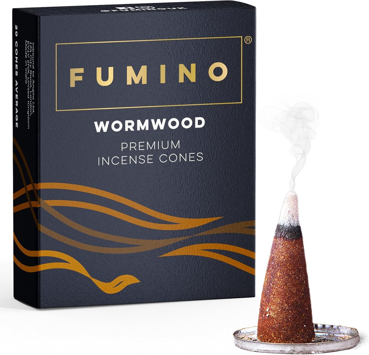 Fumino® Wormwood Fresh Incense Cones 20 per Box Masala Agarbatti Joss Scent Fragrance for Relaxation and Meditation, Home and House Decor