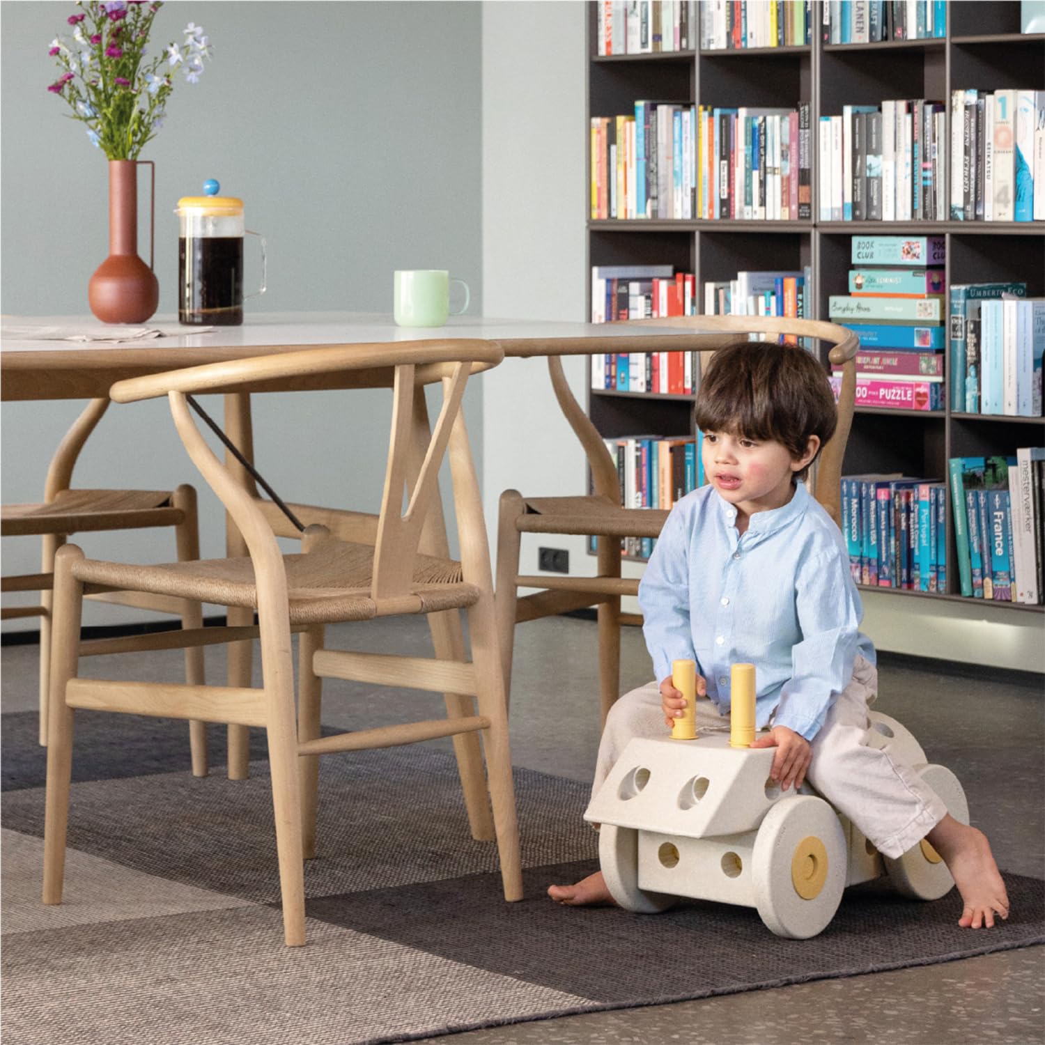 Giocattolo Modu. Modello 34 Tlg. Baukasten Starter-Set Modu Playsystem Dreamer von 0-6 Jahre - Sand Grey/Honey Yello