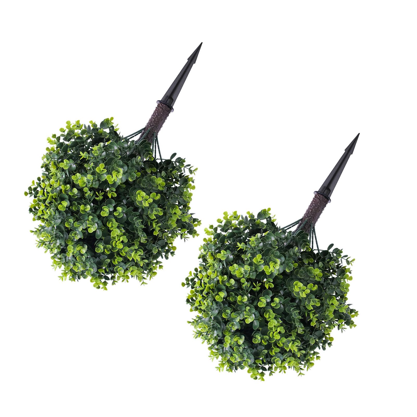 Topiky Albero Artificiale di Palla Topiaria da 17,7 Pollici, Pianta di Eucalipto Finto con Picchetto, Arbusto Verde in PE per la Decorazione del Cortile del Portico del Patio del Giardino