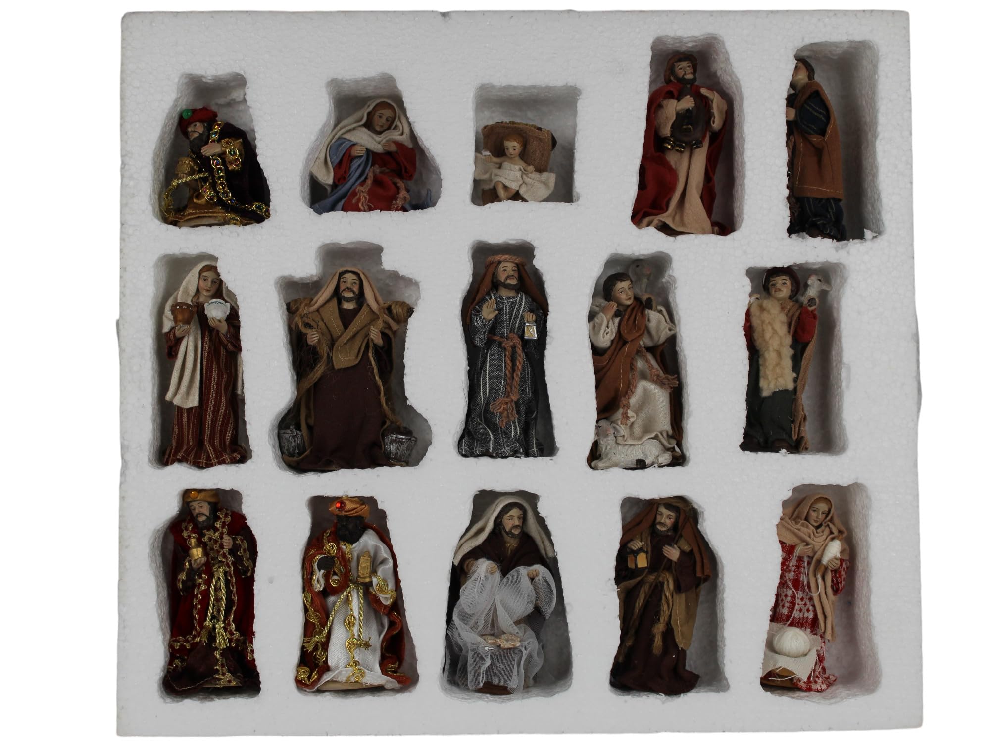ZICOM Ankleidefigurenset Nebo, Krippenfiguren orientalisch ca. 11cm 15-TLG. Polyresin bekleidet