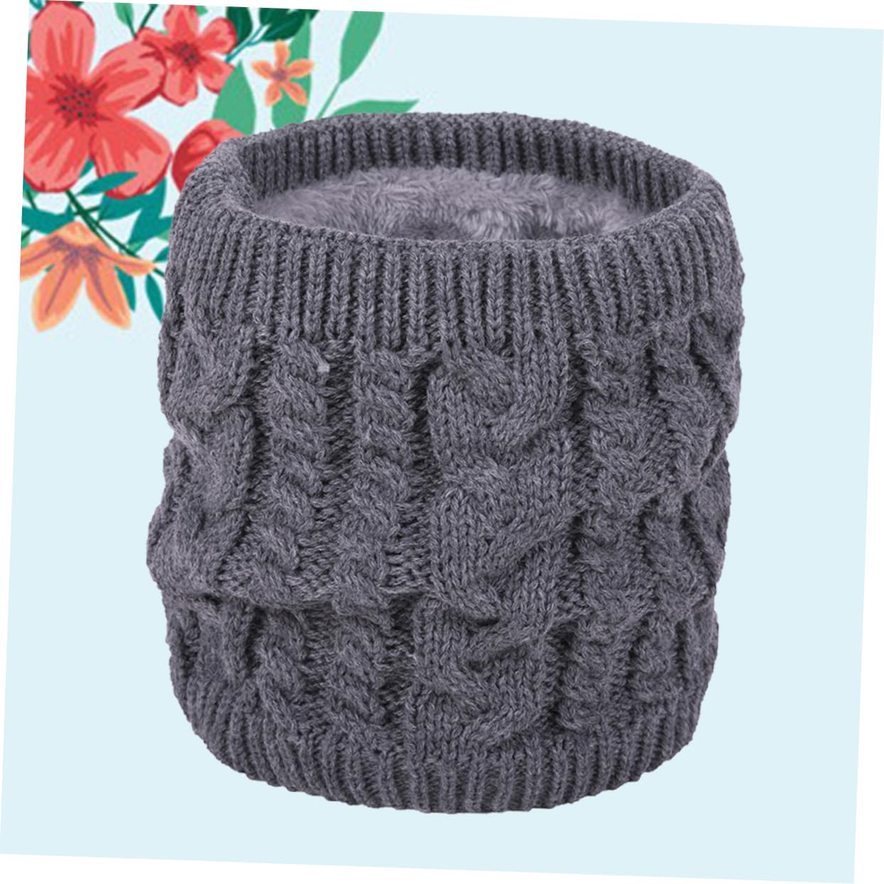 3pièces Écharpe Tricotée Avec Doublure Fleece Pour Femme Chaud Et Stylé Hiver Foncé