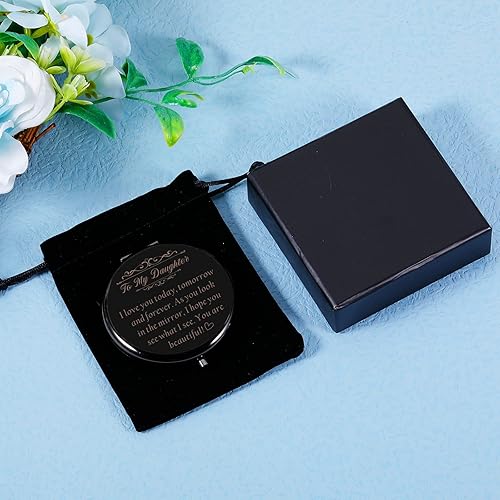 Miniatura 6 de Sophauteem Espejo compacto de regalo para hija de mamá, papá, novia, espejo de maquillaje para ella, adolescente, niñas, nuera, único, boda,