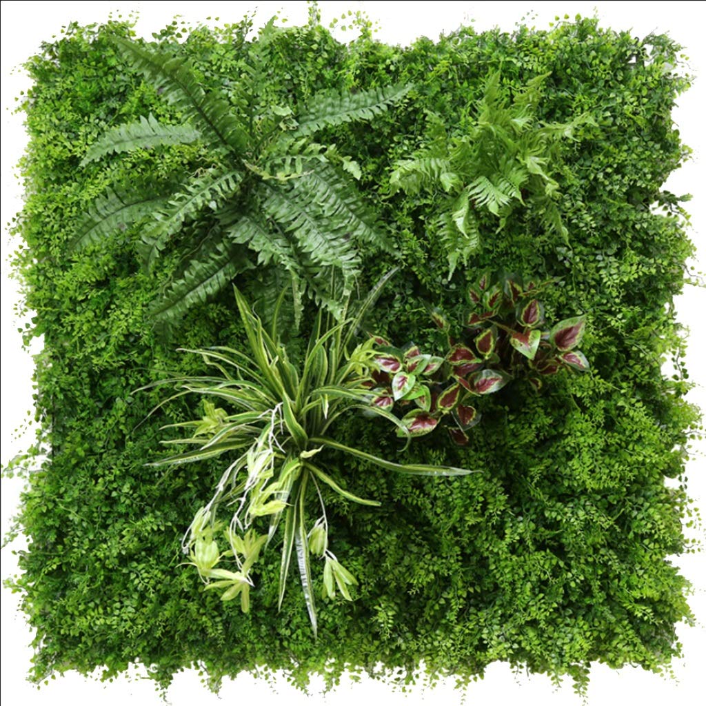 YNFNGXU Artificial Hedge Simulation Green Wall Plastic Lawn Green Balcony Indoor And Outdoor Decorative Plant Background Wall 100x100cm (Color : 02)