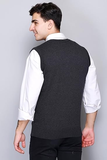 GODFREY Mens V-Neck Premium Cotton Sleeveless Sweater Half