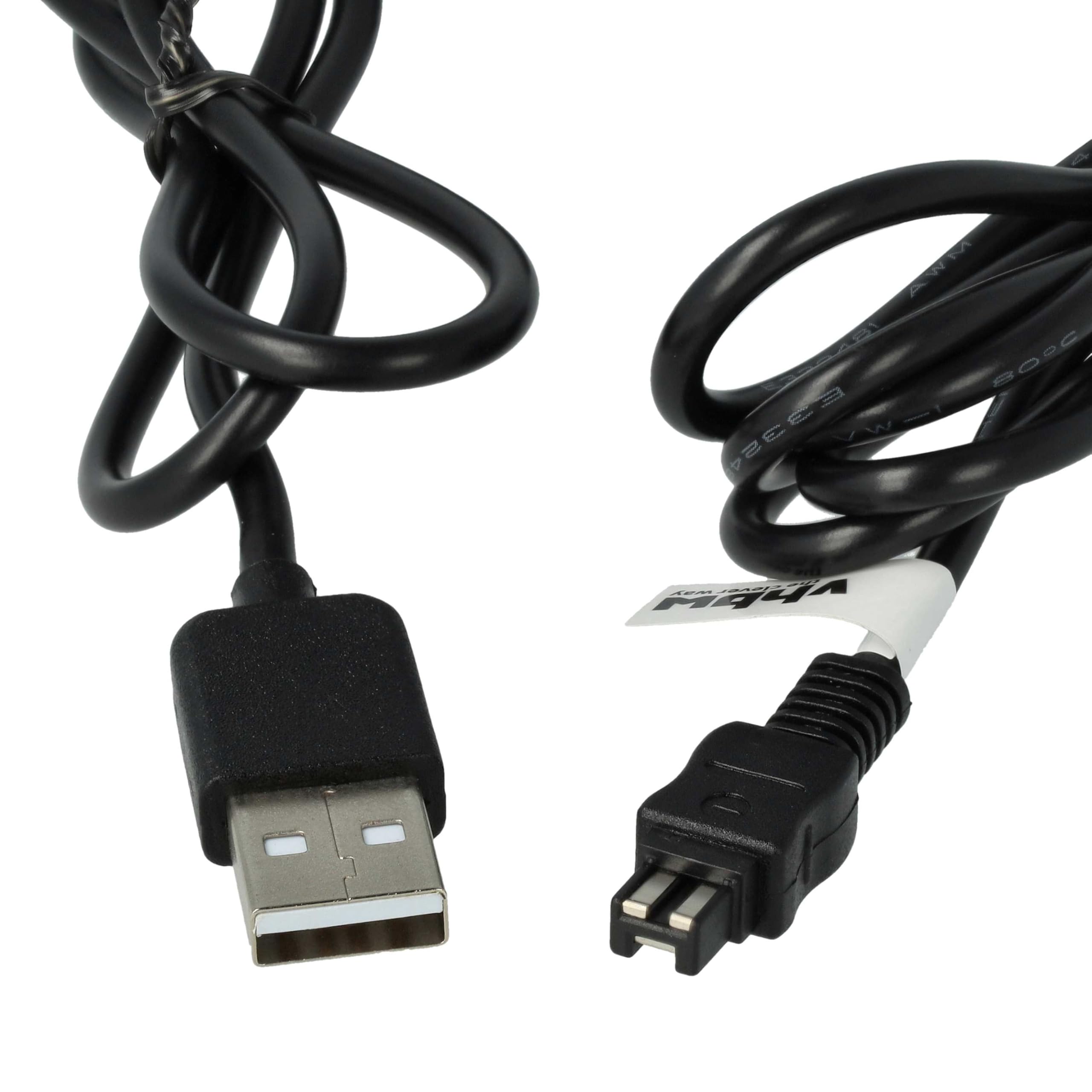 vhbw Kabel USB do ładowania kompatybilny z Sony HDR-XR350, XR550, XR550E, XR350E, XR350V, XR500V, XR520V Kamera, Kamera Kamera, Czarny